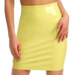 Commando Faux Patent Leather Mini Skirt - SK09 (Limeade)